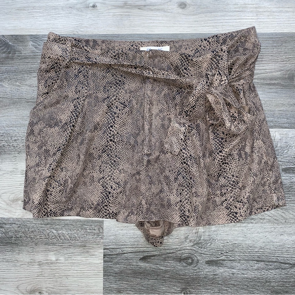 375 Snakeskin Print Wrap Shorts